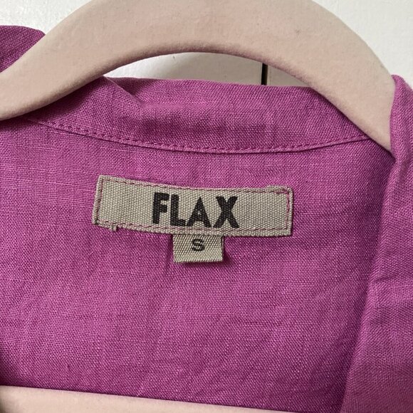 Flax Shirt Womens S Purple 100% Linen Button Up Tunic Long Line Boho Lagenlook - Picture 5 of 8